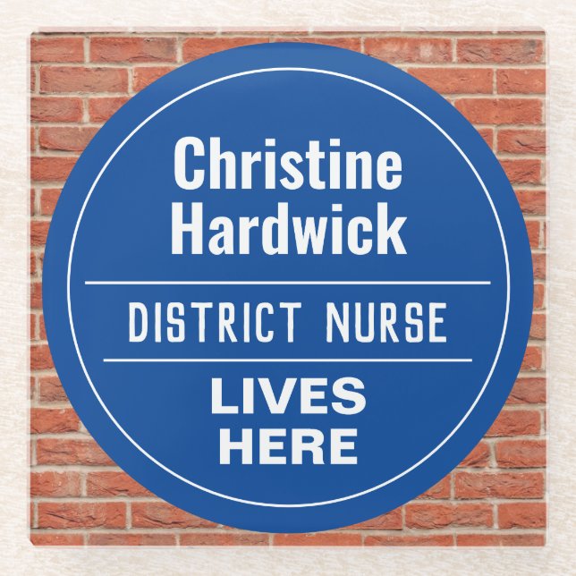 Fun District Nurse Wall Plaque Style Glasuntersetzer (Vorderseite)