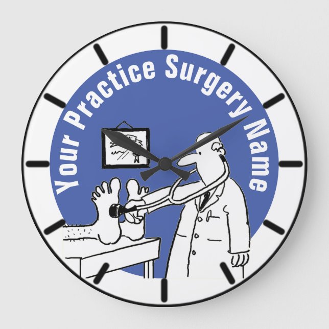 Fun Doctor mit Stethoscope Medical Große Wanduhr (Vorderseite)