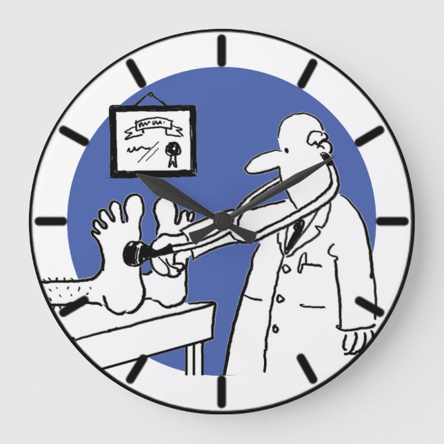 Fun Doctor mit Stethoscope Medical Große Wanduhr (Vorderseite)