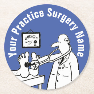 Fun Doctor mit Stethoscope Round Paper Untersetzer