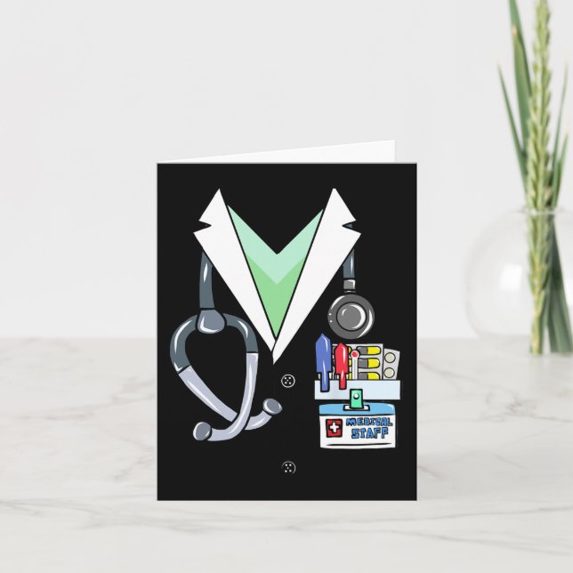 Fun Doctor White Labrador Kostüm Halloween Doktor Karte (Vorderseite)