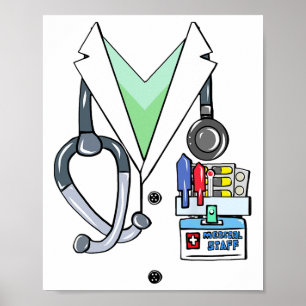 Fun Doctor White Labrador Kostüm Halloween Doktor Poster