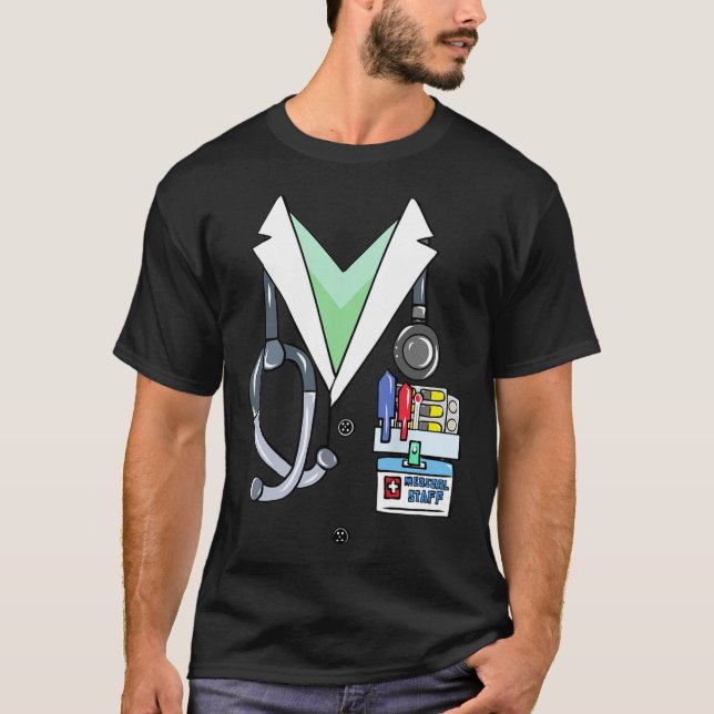 Fun Doctor White Labrador Kostüm Halloween Doktor T-Shirt (Vorderseite)