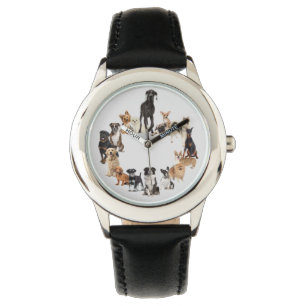 Fun Dog Breed PET Animals Large Clock Pocket Watch Armbanduhr