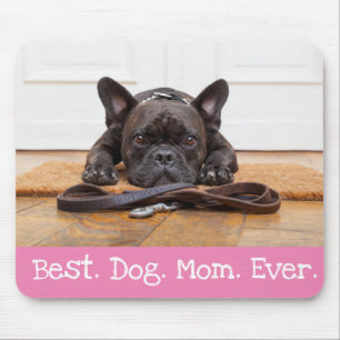 Fun Dog Foto Personalisiert Beste Mama je rosa Mousepad