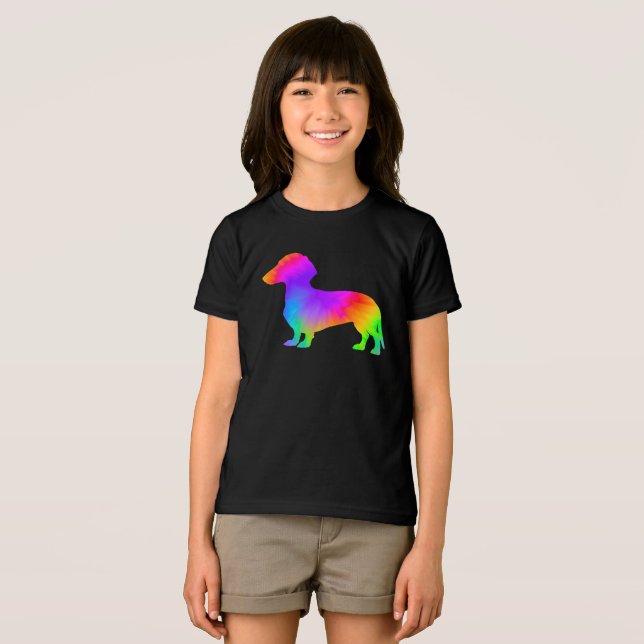 Fun Dog Lover Eigentümer Gefärbte Krawatte Dackel Tri-Blend Shirt (Vorderseite Voll)