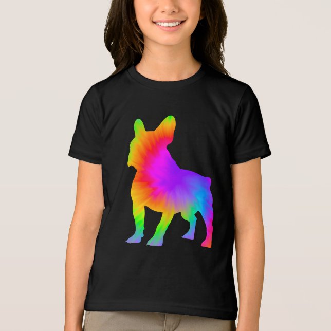 Fun Dog Lover Eigentümer Gefärbte Krawatte Frenchi Tri-Blend Shirt (Vorderseite)