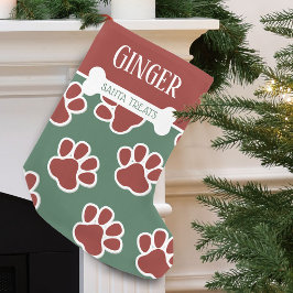 Fun Dog Paw Muster Personalisiert Kleiner Weihnachtsstrumpf
