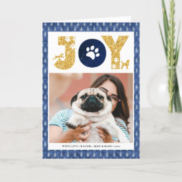 Fun Dog Paw Script JOY Modern Feiertagskarte