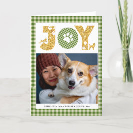 Fun Dog Paw Script JOY Modern Feiertagskarte