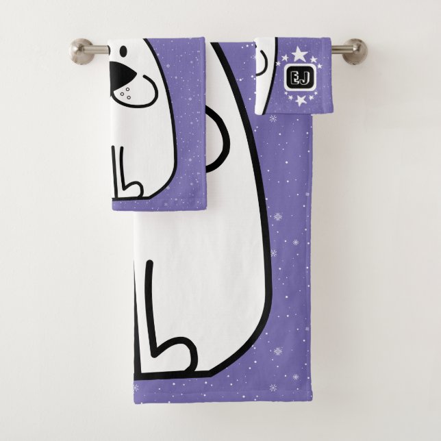 Fun Dog Personalisiert Monogram Design Badhandtuch Set (Insitu)