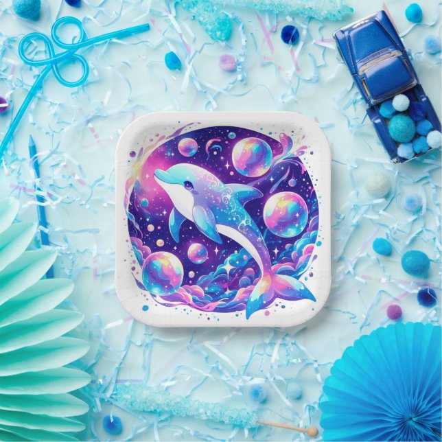 Fun Dolphin Baby Dusche Pappteller (Party)