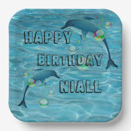 Fun Dolphin und Blasen Pappteller