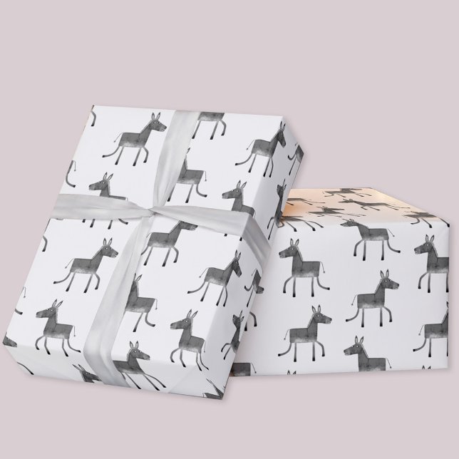 Fun Donkey Muster Geschenkpapier (Fun donkey gift wrapping paper roll for animal lovers)