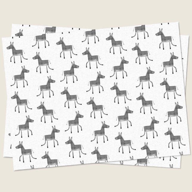 Fun Donkey Muster Seidenpapier (Fun donkey tissue paper for animal lovers.  Ideal for gift wrap.)