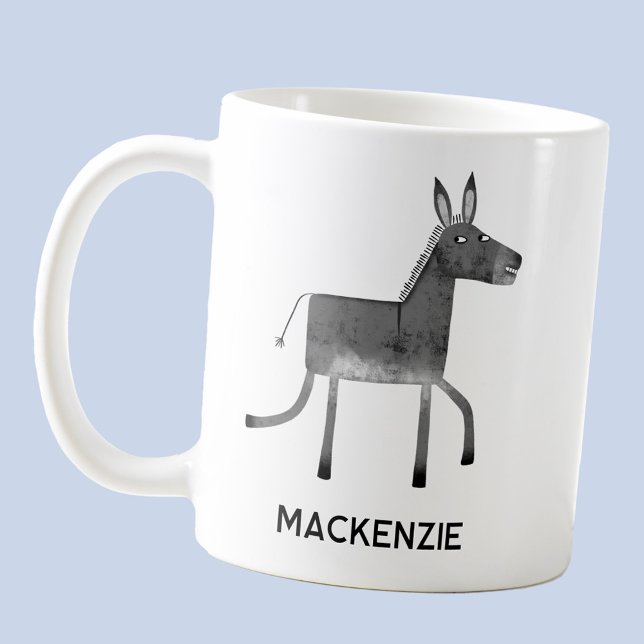 Fun Donkey Personalisiert Kaffeetasse (Fun personalized custom name donkey coffee mug for animal lovers)