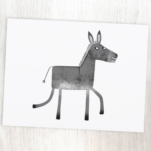 Fun Donkey Postkarte (Fun donkey postcard for animal lovers)