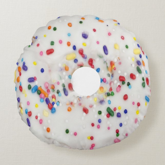 Fun Donut-Sprinkle Rundes Kissen (Vorderseite)