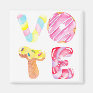 Fun Donuts und Candy Go Abstimmung Magnet