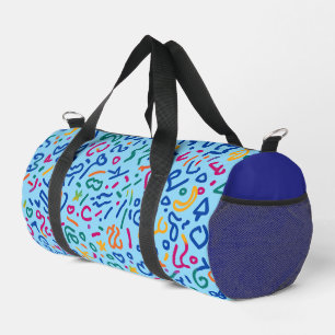 Fun doodle farbenfrohe, lebendige Formen Duffle Bag
