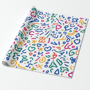 Fun doodle farbenfrohe, lebendige Formen Geschenkpapier