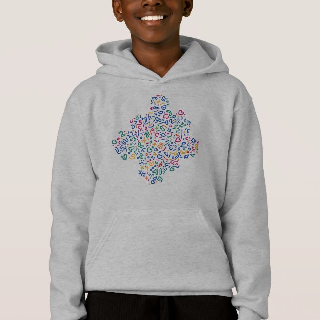 Fun doodle farbenfrohe, lebendige Formen Hoodie (Vorderseite)