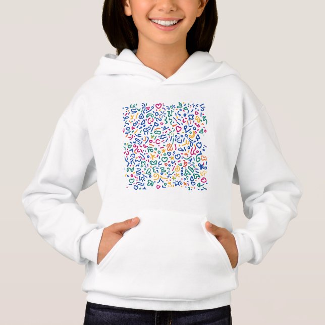 Fun doodle farbenfrohe, lebendige Formen Hoodie (Vorderseite)