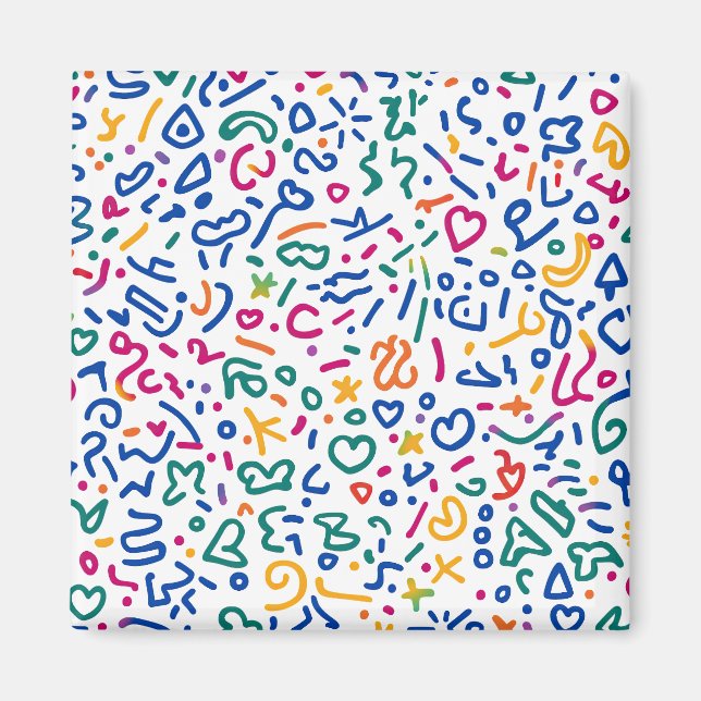 Fun doodle farbenfrohe, lebendige Formen Magnet (Vorne)