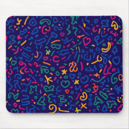 Fun doodle farbenfrohe, lebendige Formen Mousepad