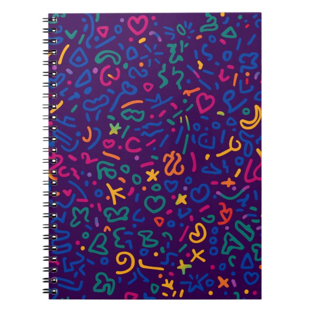 Fun doodle farbenfrohe, lebendige Formen Notizblock (Vorderseite)