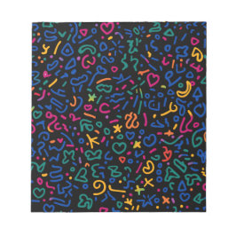 Fun doodle farbenfrohe, lebendige Formen Notizblock