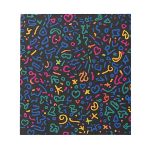 Fun doodle farbenfrohe, lebendige Formen Notizblock