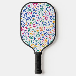 Fun doodle farbenfrohe, lebendige Formen Pickleball Schläger