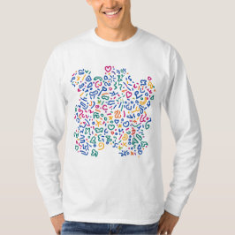 Fun doodle farbenfrohe, lebendige Formen T-Shirt