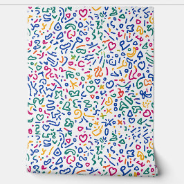 Fun doodle farbenfrohe, lebendige Formen Tapete