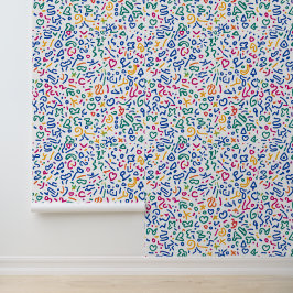 Fun doodle farbenfrohe, lebendige Formen Tapete
