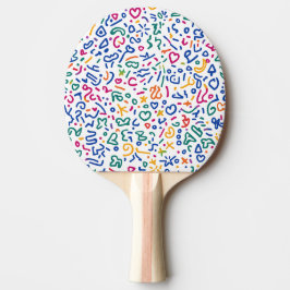 Fun doodle farbenfrohe, lebendige Formen Tischtennis Schläger
