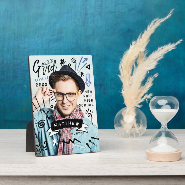 Fun Doodle Sketch Magazine Cover Grad Foto Fotoplatte (Seite)