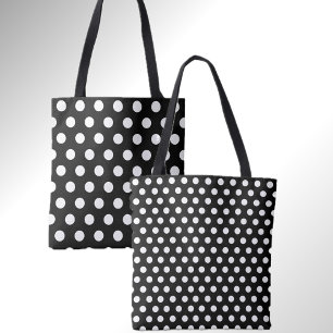 Fun Double Dots Black mit White Polka Dot Tasche