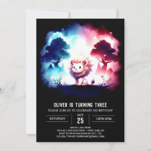 Fun Dreamy Lion Birthday Einladung