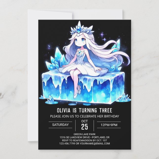 Fun Dreamy Princess Birthday Einladung (Vorderseite)