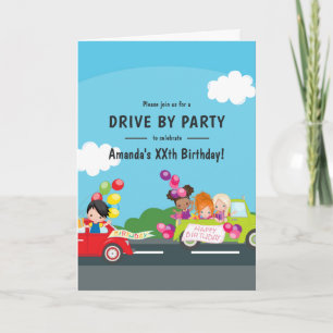 Fun Drive by Birthday Party Einladung