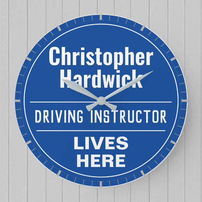 Fun Driving Instructor Wall Plaque Style Große Wanduhr (Von Creator hochgeladen)
