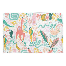 Fun Dschungel glückliche Tiere und rosa tropische 