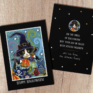 Fun Duft von Halloween Katzenwitz Parfüm flach Karte