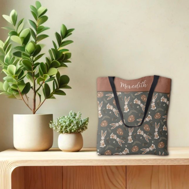 Fun Easter Bunny Egg Folk Muster Individuelle Name (Von Creator hochgeladen)