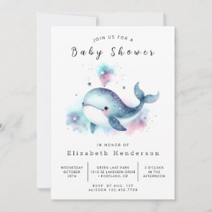 Fun Editable Whale Baby Dusche Einladung