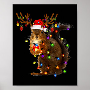 Fun Eichhörnchen Weihnachtsbaum Lichter Rentier Sa Poster