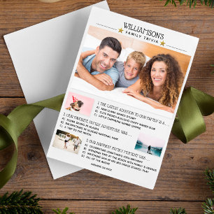 Fun Einzigartige Weihnachtsfamilie Trivia Foto Col Feiertagskarte