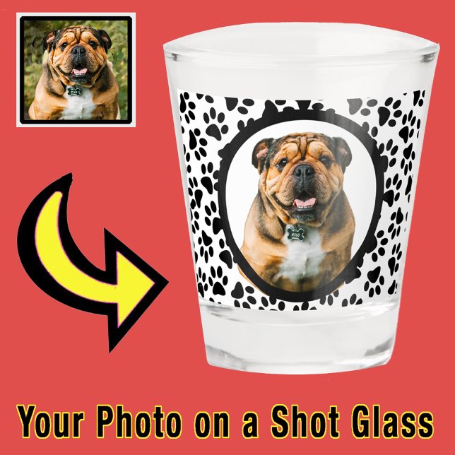 Fun Einzigartiges Kleine Geschenk Dog Pup Foto Paw Schnapsglas (Von Creator hochgeladen)